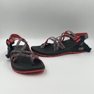 Chaco ZX/2 Classic Sport Sandals Blue Coral Motif Eclipse Women's 9